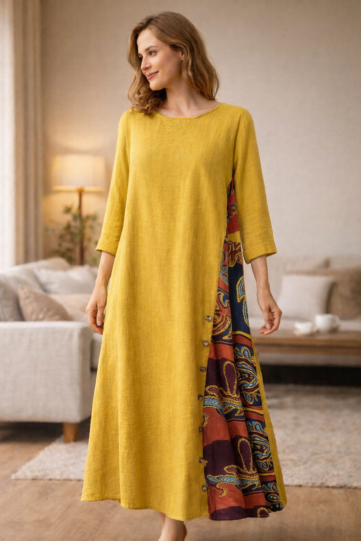 Drune | Sommerkleid Aus Baumwolle Und Leinen