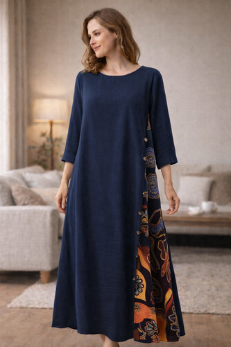 Drune | Sommerkleid Aus Baumwolle Und Leinen