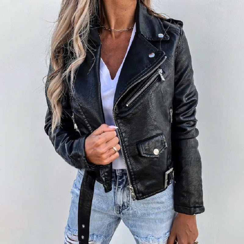 Drune | Elegante Bikerjacke mit Reverskragen für Damen
