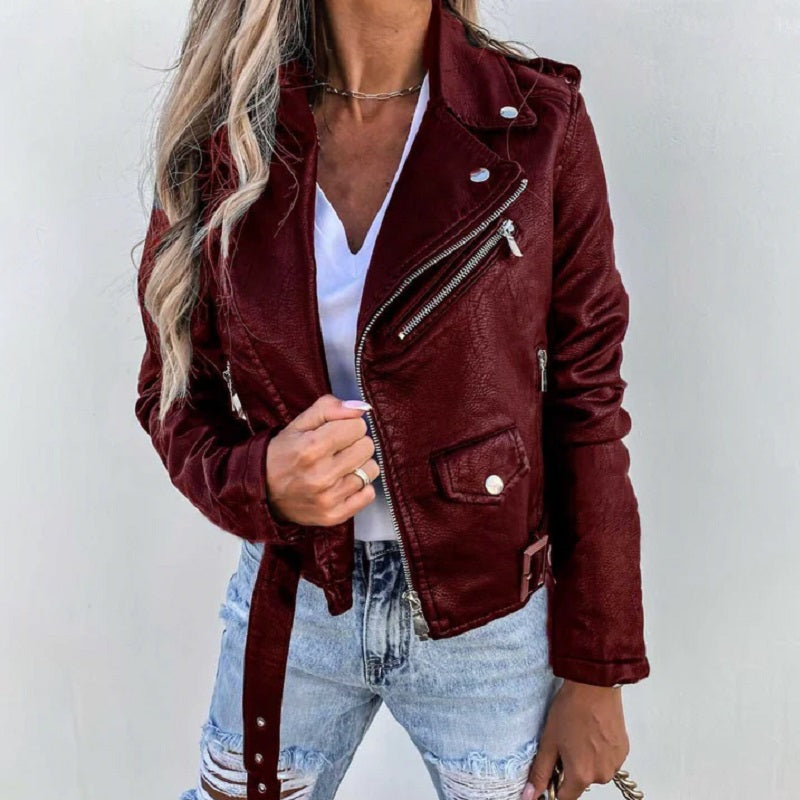 Drune | Elegante Bikerjacke mit Reverskragen für Damen