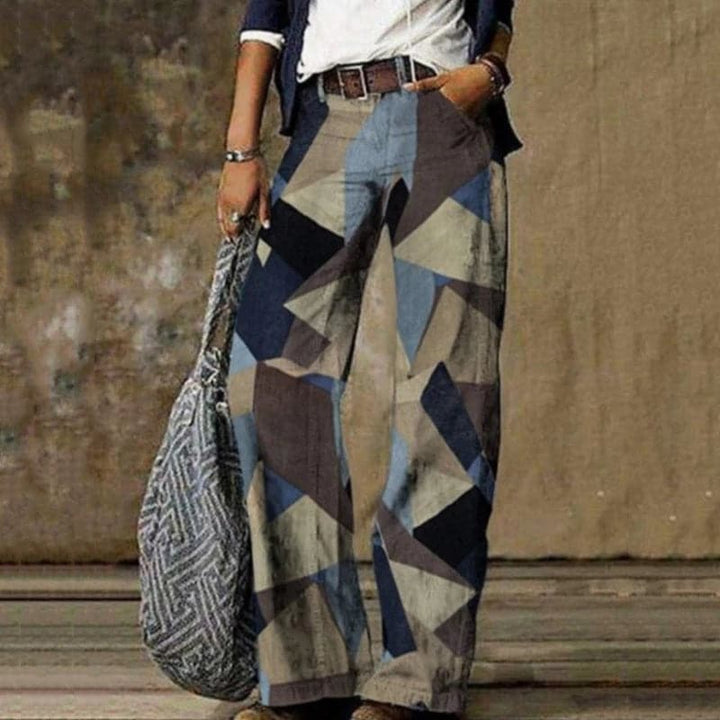 Drune | Hose Hochgeschnitten Wide Leg Blumenmuster Luftig und Komfortabel