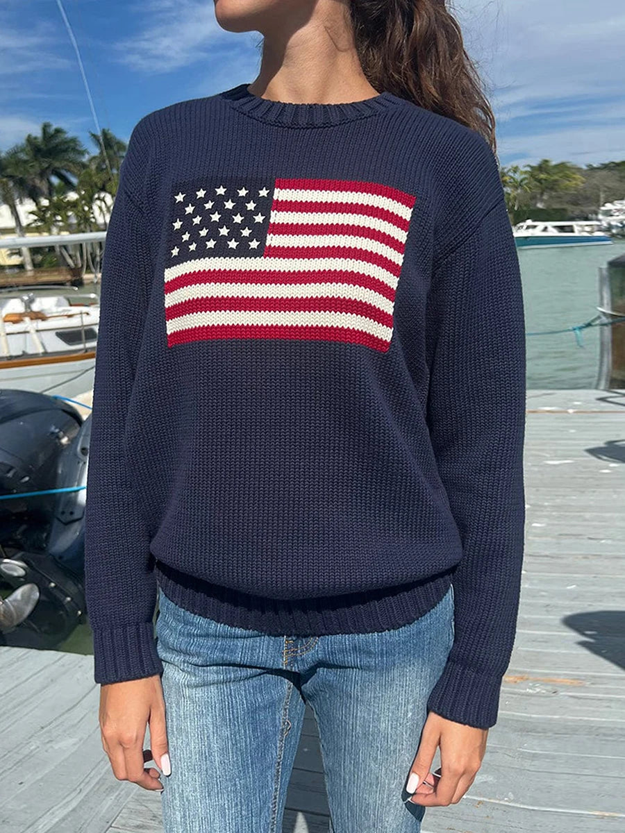 Drune | Pullover Damen mit Flag