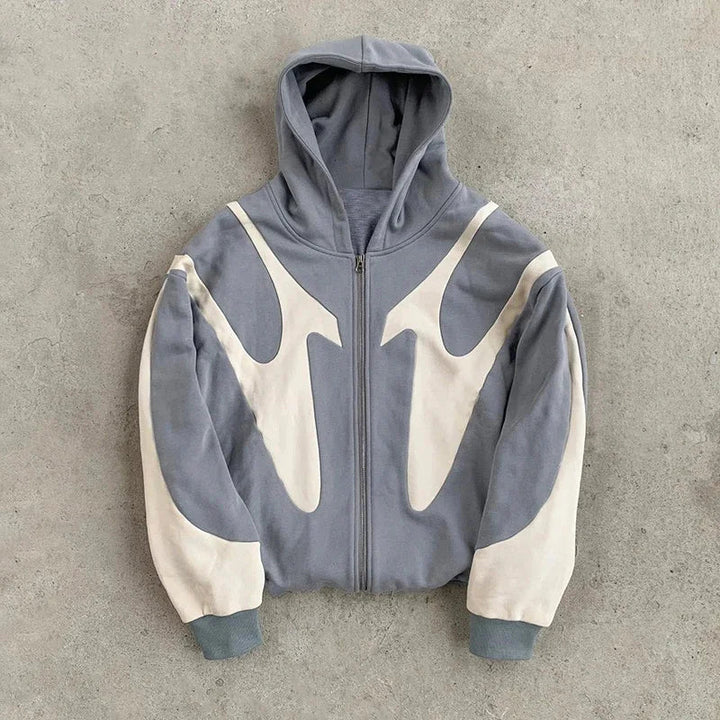 Drune | Zip Hoodie mit Teufelsmotiv