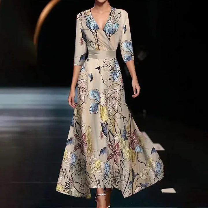 Drune | Wickel Maxi Kleid mit gewagtem Blumenmuster für Damen