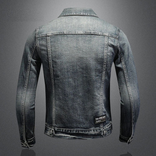 Drune | Herren Graue Truckerjacke - Knopfverschluss mit Brusttaschen