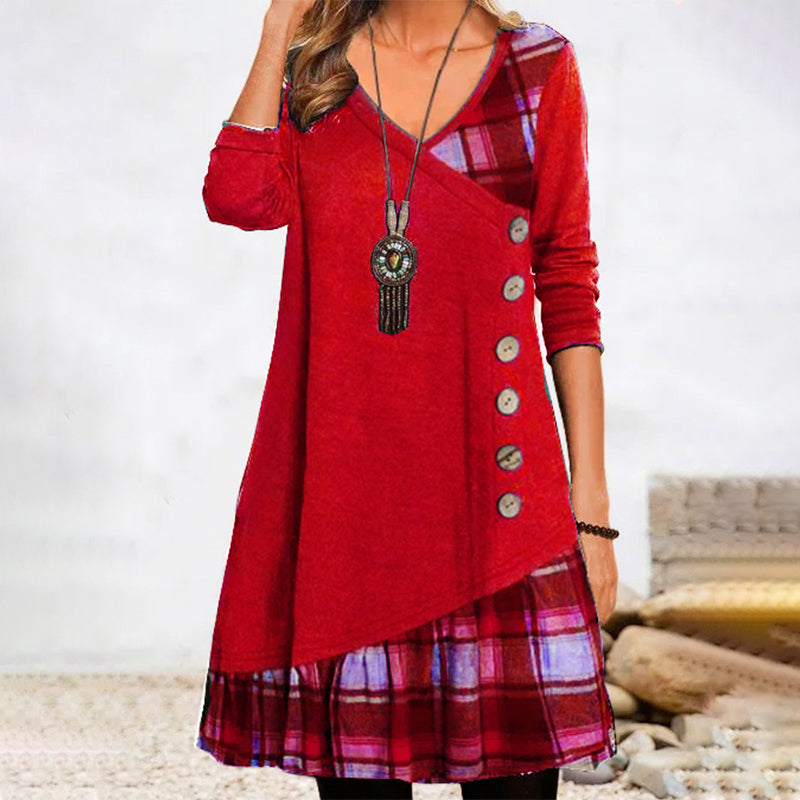 Drune | Langarm Kariert Kleid