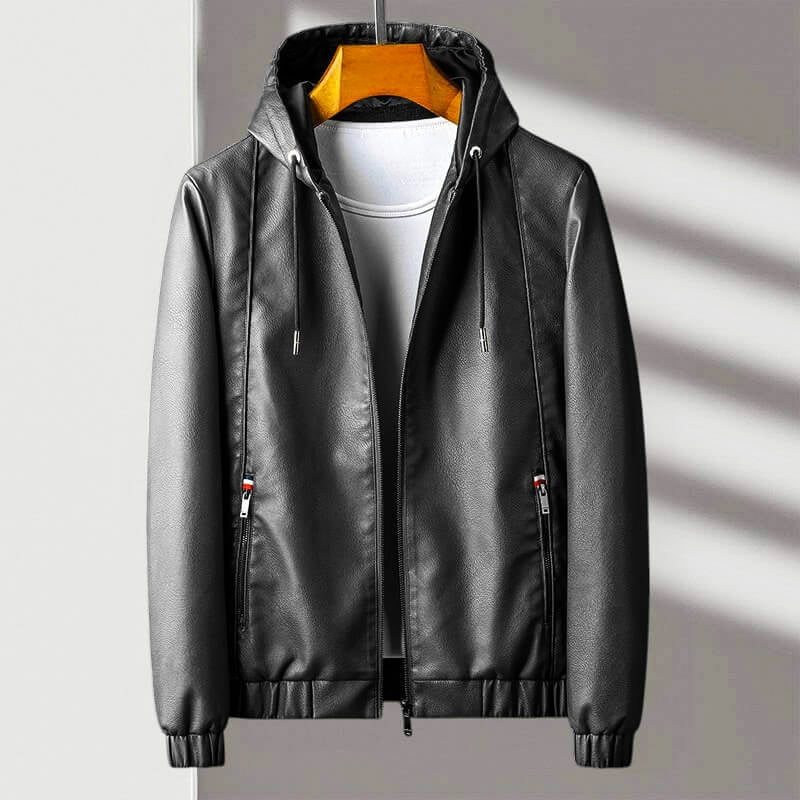 Drune | Kapuzenlederjacke