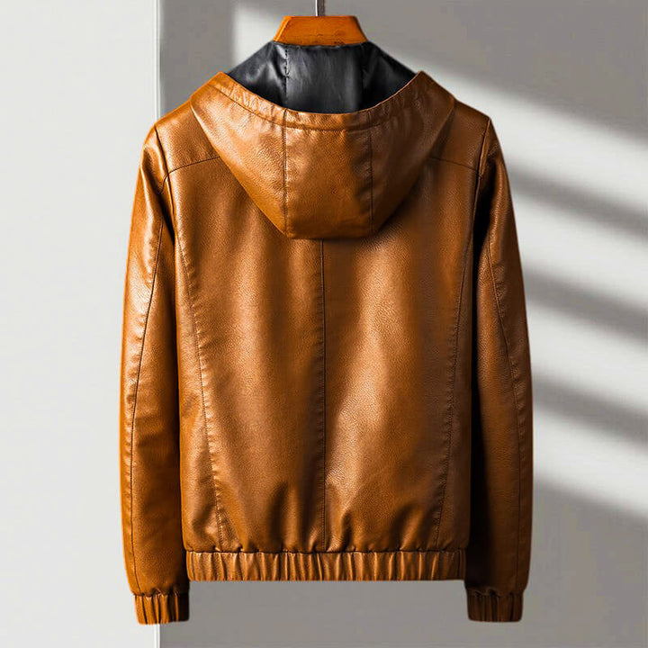Drune | Kapuzenlederjacke