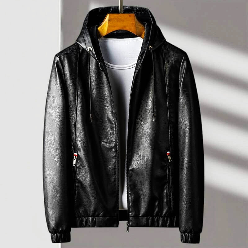 Drune | Kapuzenlederjacke
