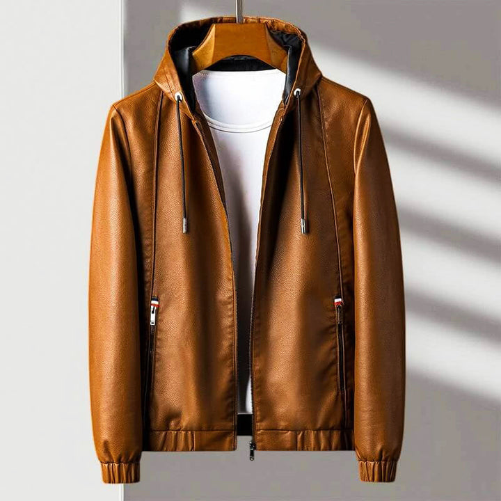 Drune | Kapuzenlederjacke