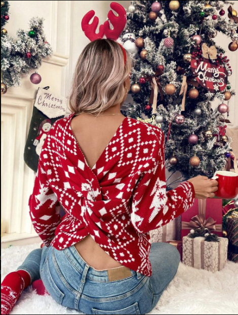 Drune | Weihnachtsstrickpullover Damen mit Norwegischem Muster - Blöde Weihnachtsstrickpullover