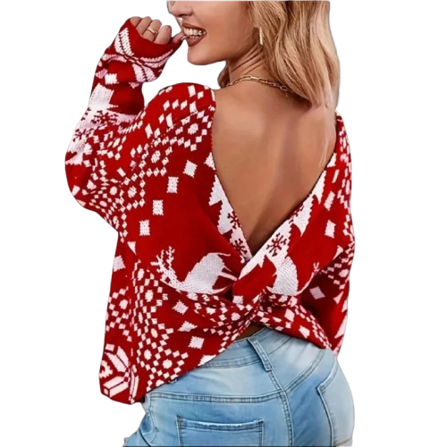 Drune | Weihnachtsstrickpullover Damen mit Norwegischem Muster - Blöde Weihnachtsstrickpullover