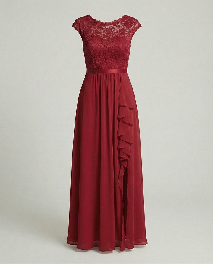 Drune | Elegantes Damen Maxikleid Mit Spitzeneinsätzen Zeitlos, Romantisch & Fließend