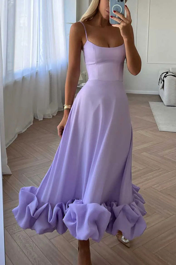 Drune | Strapless Midi Kleid mit Rüschen für Mitternachtsballetten