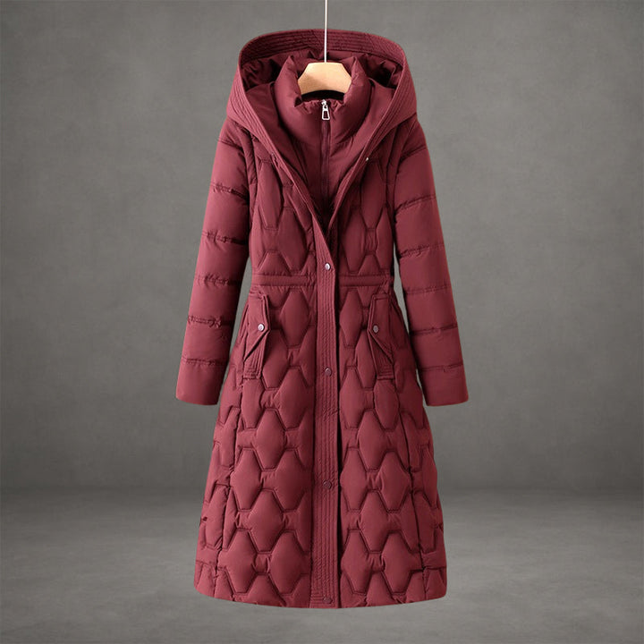 Drune | Kapuzen Maxi Puffer Mantel - Steppmantel mit Knopfleiste