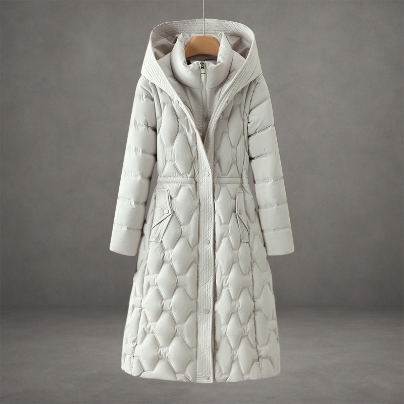 Drune | Kapuzen Maxi Puffer Mantel - Steppmantel mit Knopfleiste