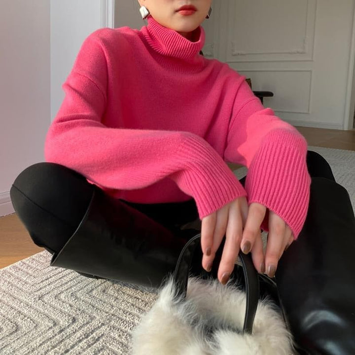 Drune | Strickpullover - Rollkragen - Lässige Passform - Weich und Warm - Lange Ärmel