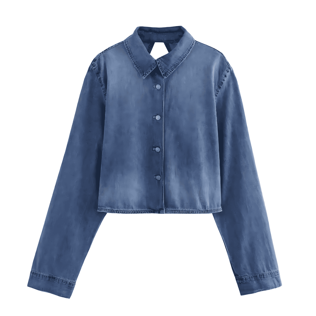 Drune | Damen Rückenfreier Lange Ärmel Jacke Stylisches Design