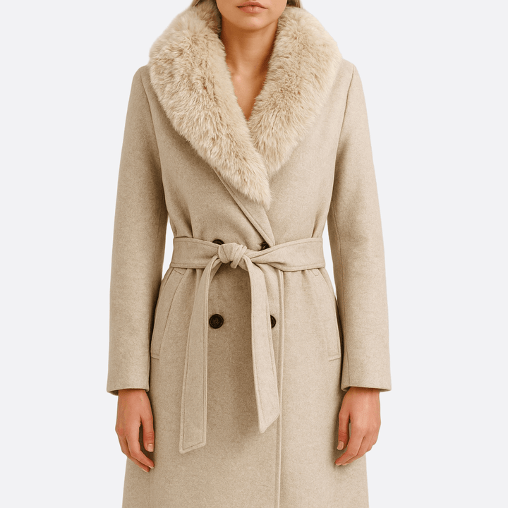 Drune | Damen Beiger Trenchcoat Neppeluw