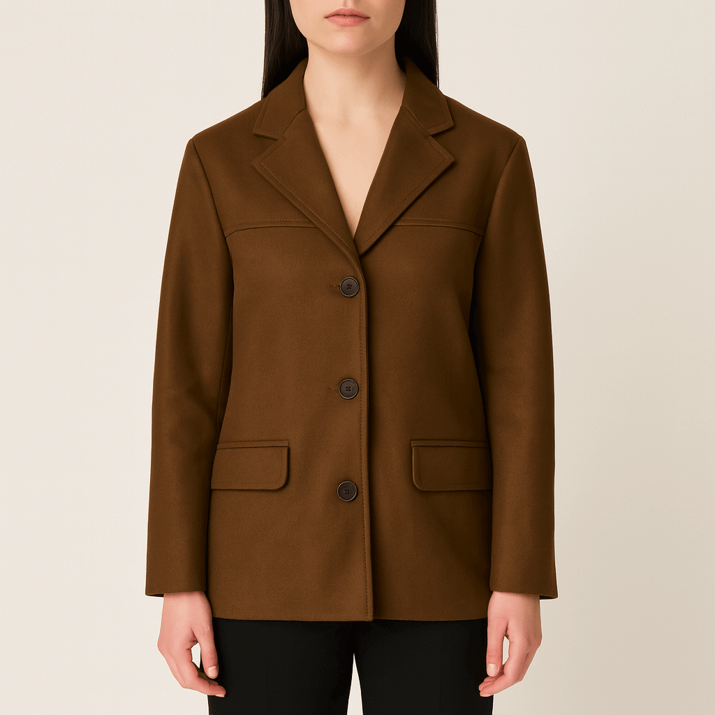 Drune | Frauen Brauner Cropped Blazer Jacket Chic Stil