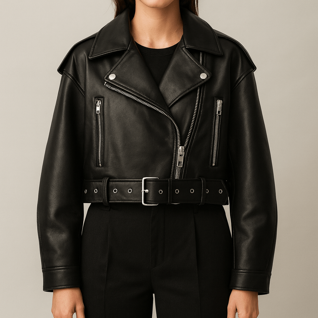 Drune | Damen Klassisches Bikerjack Casual Fit