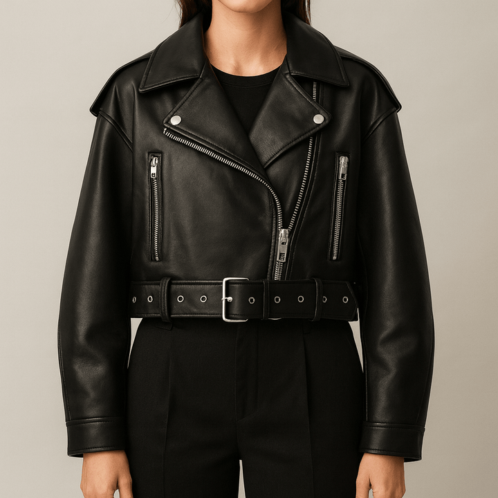 Drune | Damen Klassisches Bikerjack Casual Fit