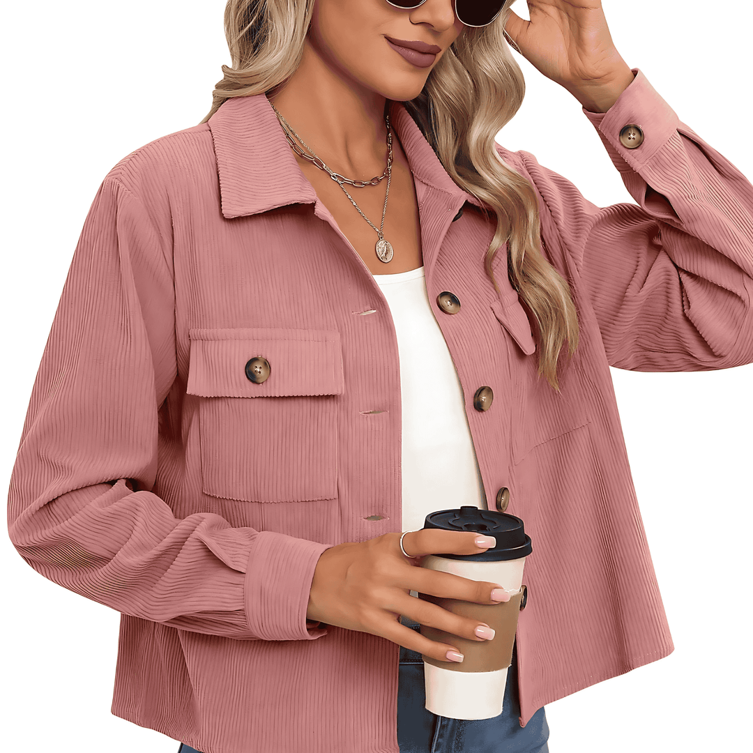 Drune | Damen Cordjacke mit Brusttaschen