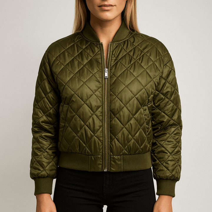 Drune | Damen Gefütterte Cropped Bomberjacke Stilvoll & Gemütlich