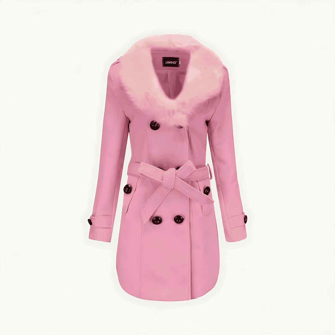 Drune | Damen Wendewickeltrenchcoat mit Kunstfell