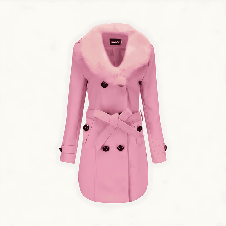 Drune | Damen Wendewickeltrenchcoat mit Kunstfell