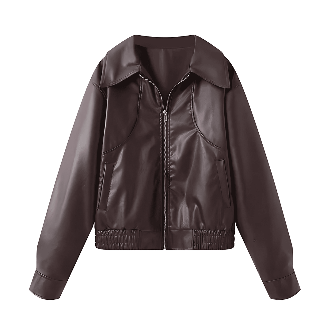 Drune | Damen Kunstlederjacke Casual Fit