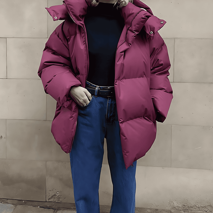 Drune | Damen Hohe Kragen Puffer Jacket mit Taschen