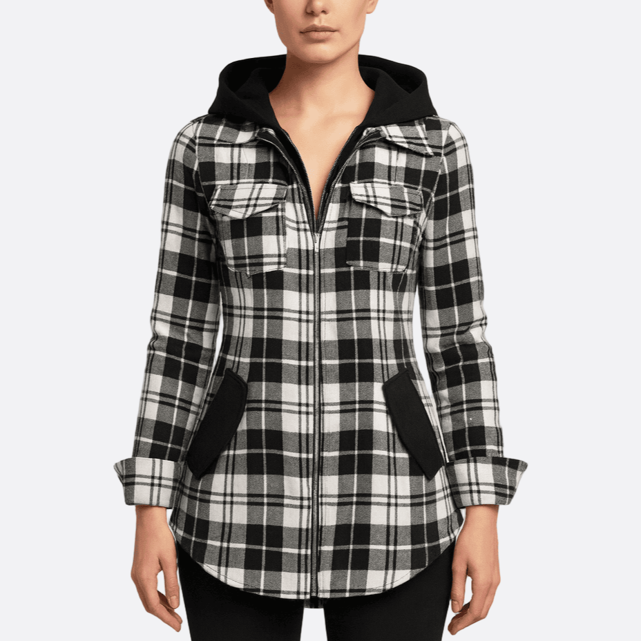 Drune | Damen Gefütterte Flanelljacke mit Taschen