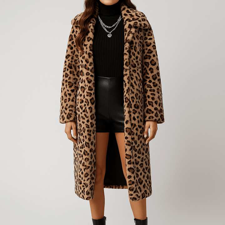 Drune | Damen Leoparden Kunstfelljacke Stilvoll & Gemütlich