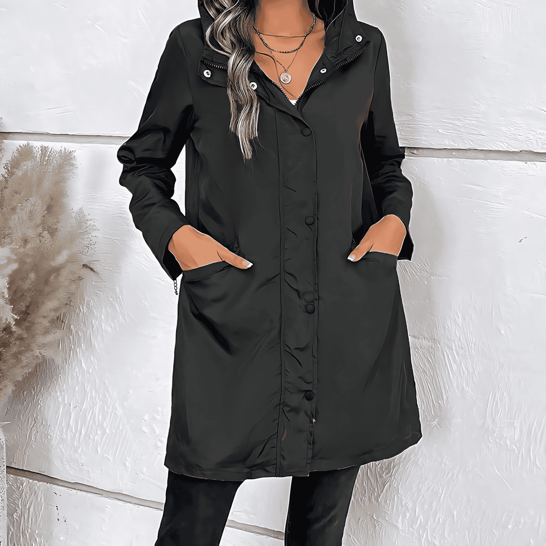 Drune | Damen Lange Herbstjacke Hoher Kragen
