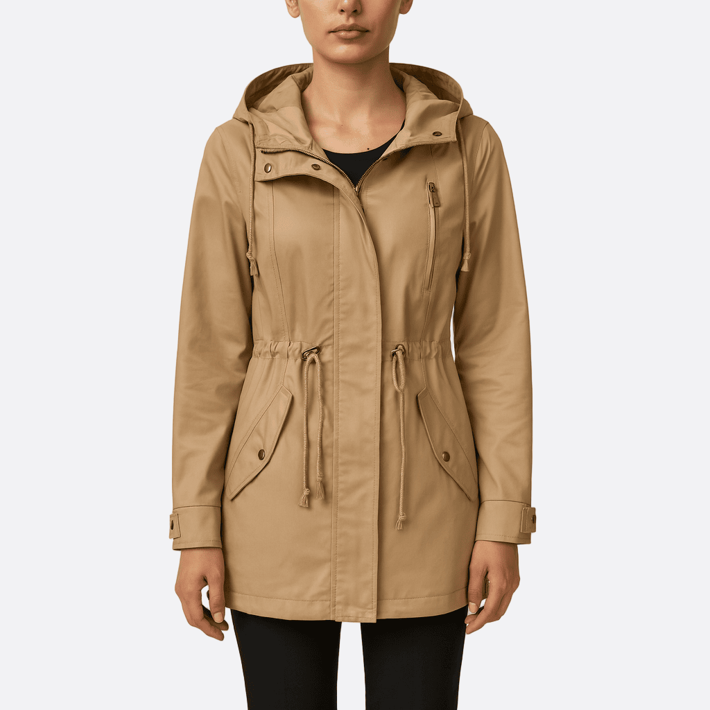 Drune | Damen Langarm Gepolsterter Trenchcoat Wasserdicht