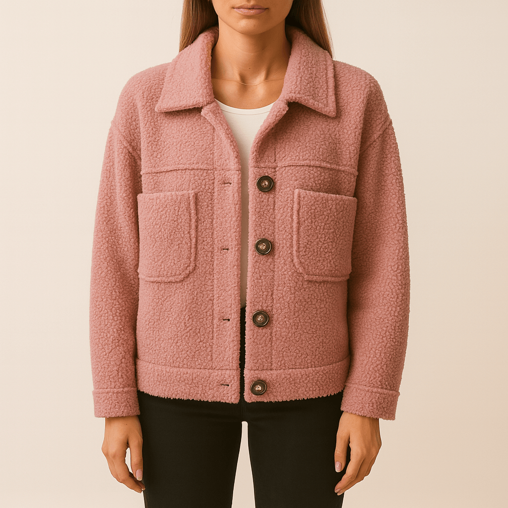 Drune | Damen Lange Ärmel Teddy Jacke Gemütlicher Winterstil