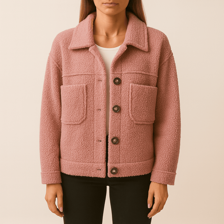 Drune | Damen Lange Ärmel Teddy Jacke Gemütlicher Winterstil