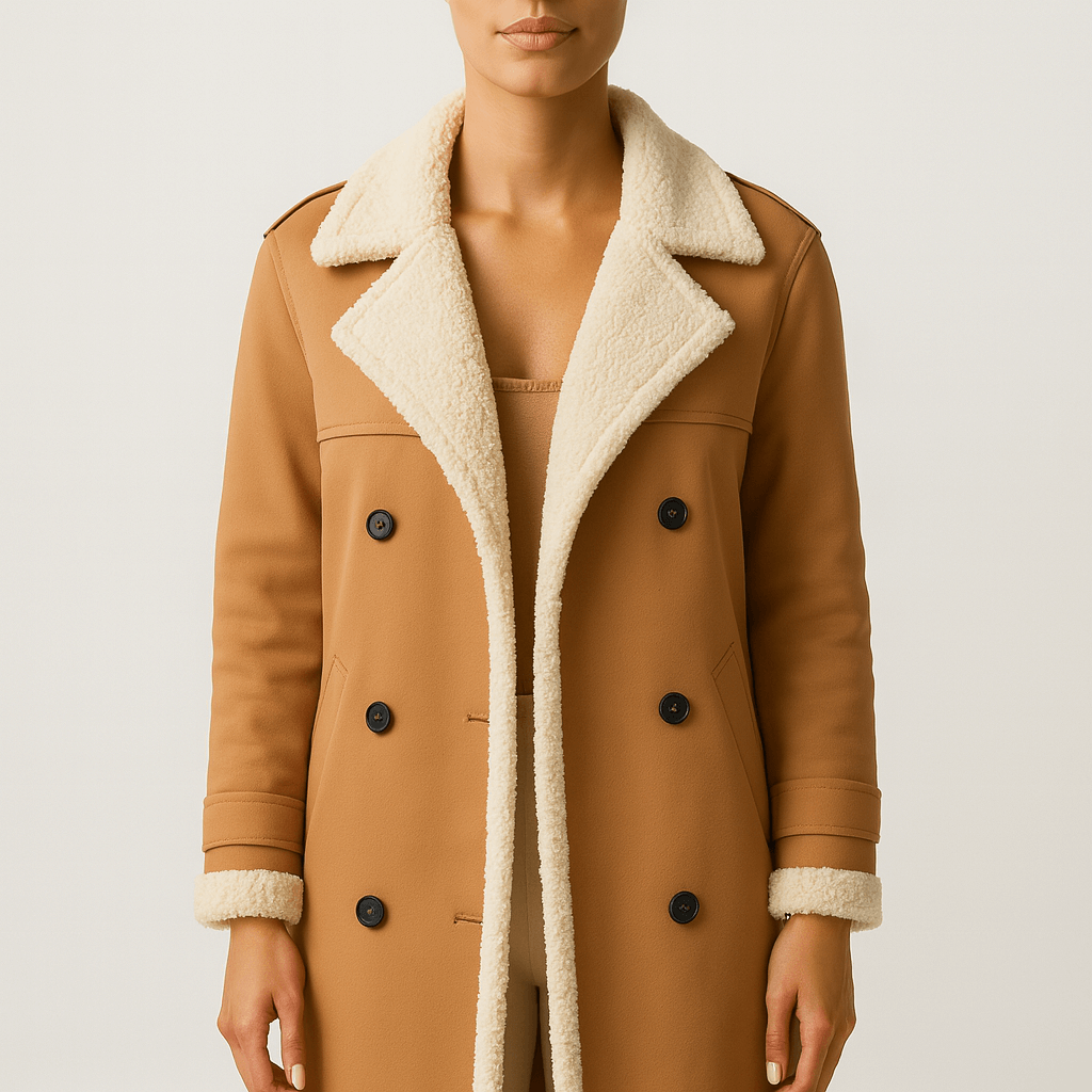 Drune | Damen Lange Warme Winterjacke Mit Knopfdesign
