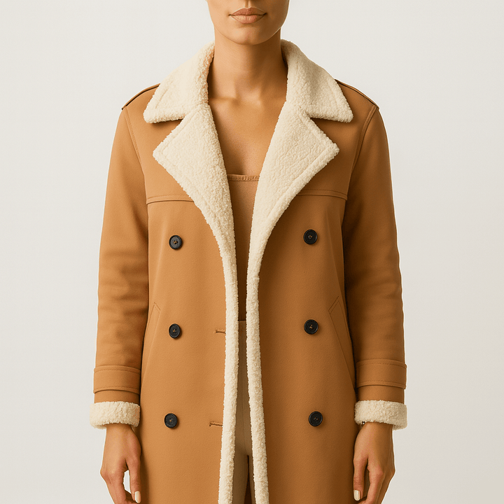 Drune | Damen Lange Warme Winterjacke Mit Knopfdesign