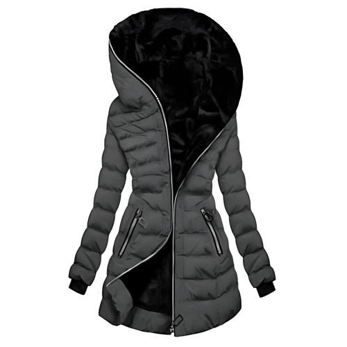 Drune | Damen Lange Zip Hoodie Gefüttert Jacke