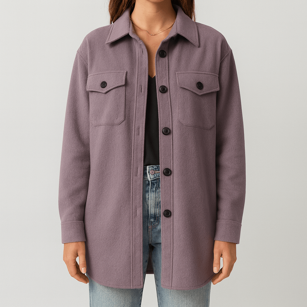 Drune | Damen Oversized Shirtjacke mit Taschen