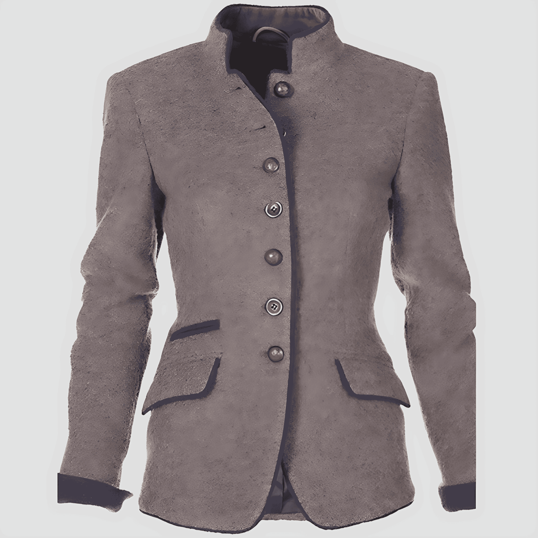 Drune | Damen Einfarbige Jacke Lockerer Schnitt