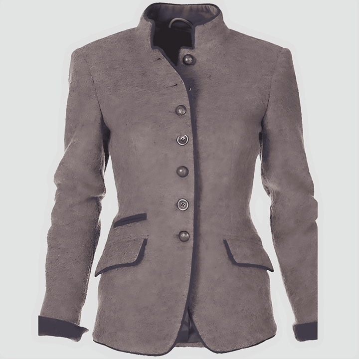 Drune | Damen Einfarbige Jacke Lockerer Schnitt