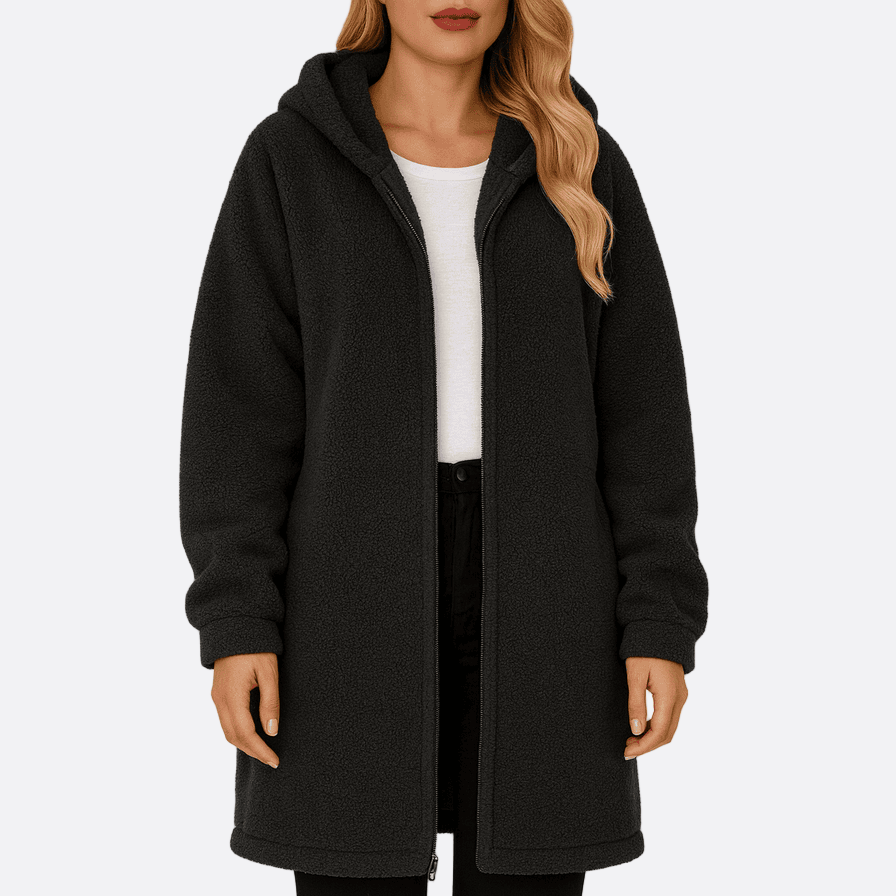 Drune | Damen Plüsch Hoodie Jacke Oversized Passform
