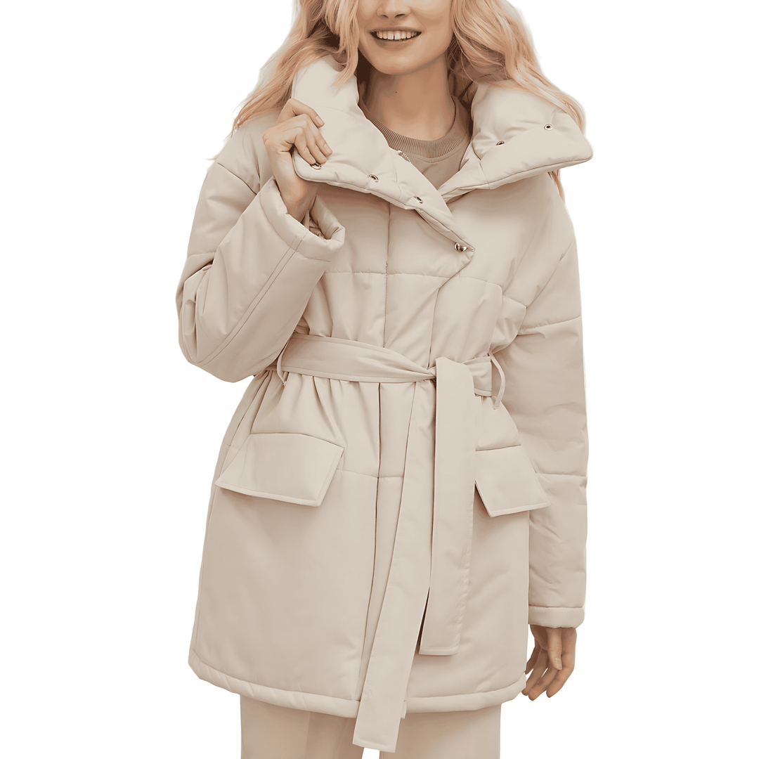 Drune | Damen Gequiltete Baumwolljacke Oversized & Mit Gürtel