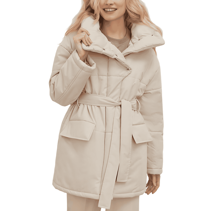 Drune | Damen Gequiltete Baumwolljacke Oversized & Mit Gürtel