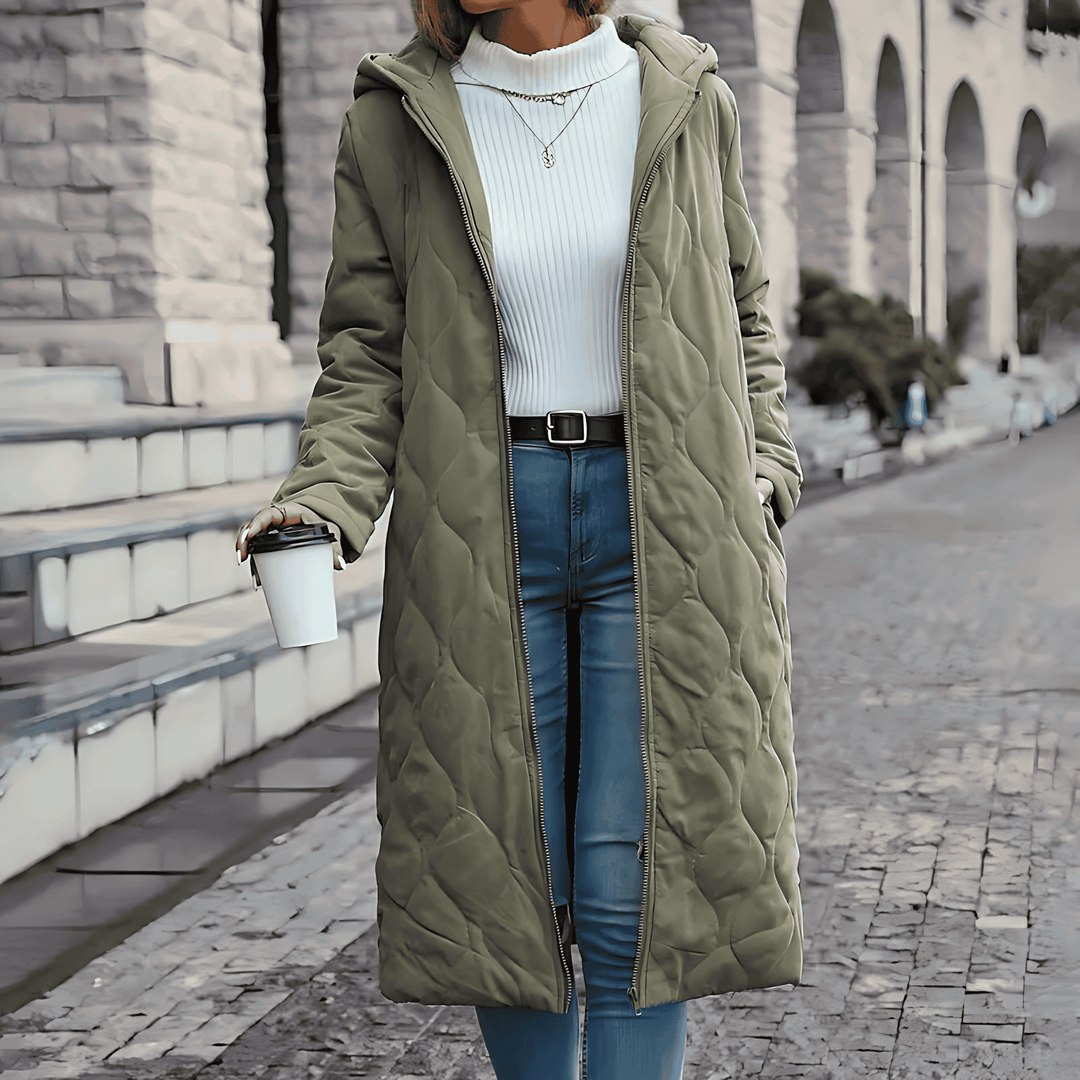 Drune | Frauen Gequilt Hoodie Jacke Baumwollmischung