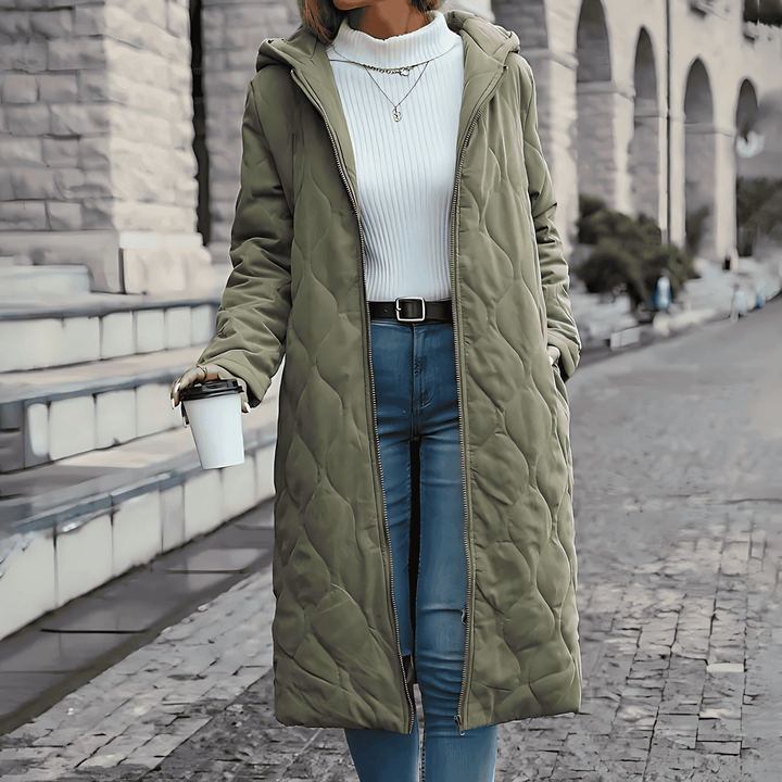 Drune | Frauen Gequilt Hoodie Jacke Baumwollmischung
