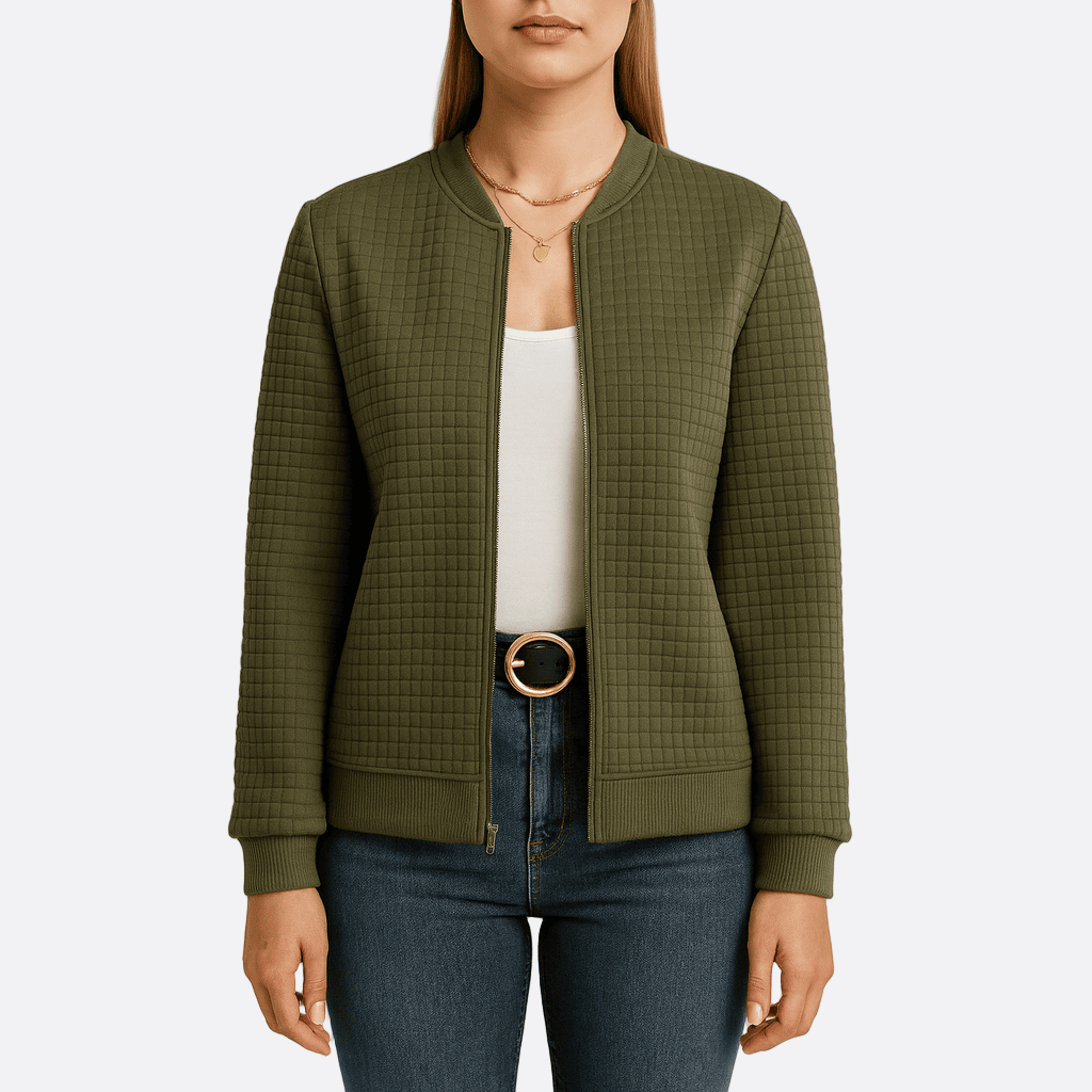 Drune | Damen Gequiltete Jacke Relaxed Fit Reißverschluss Vorderseite